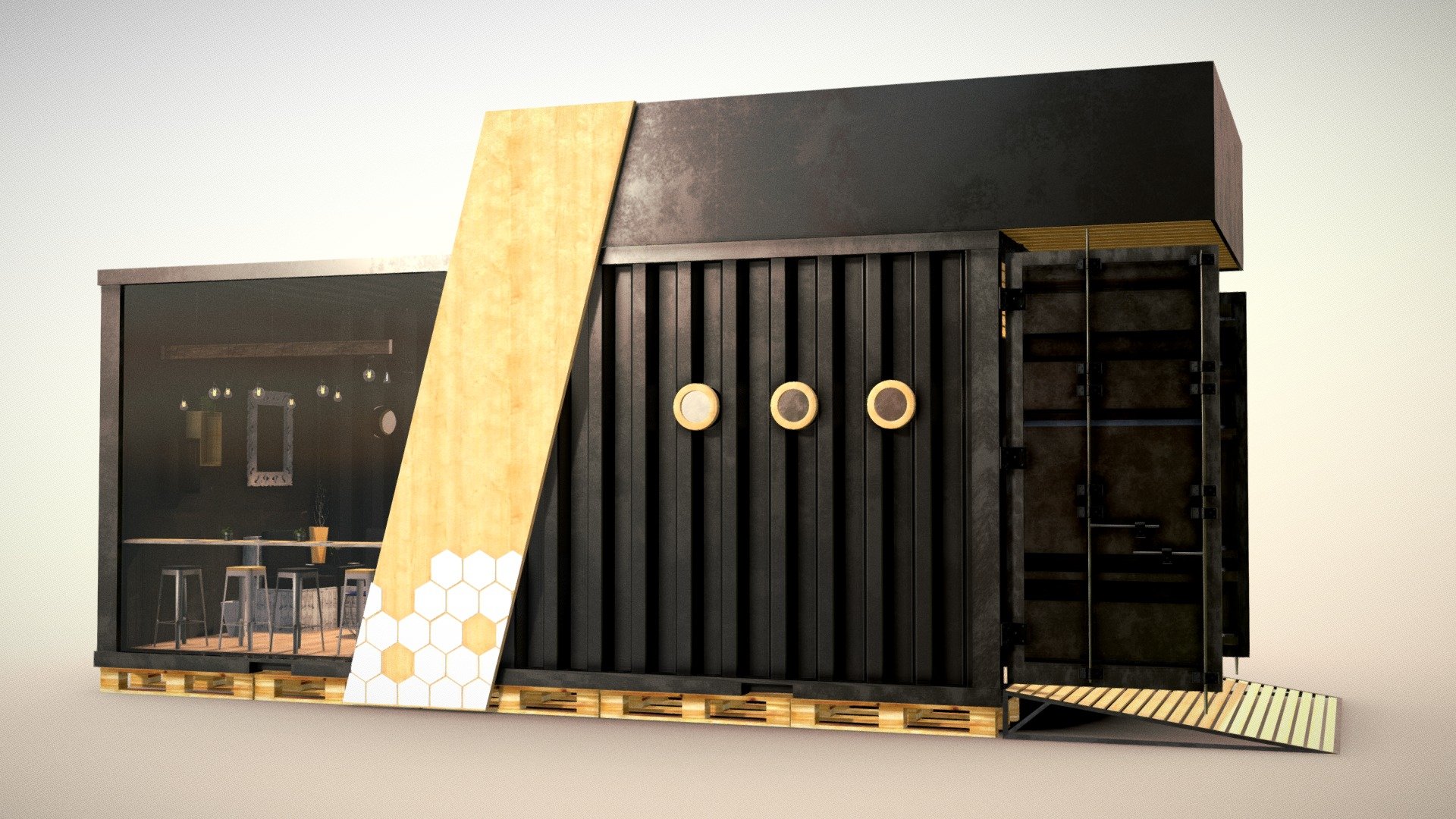 container industrial interior concept cargo