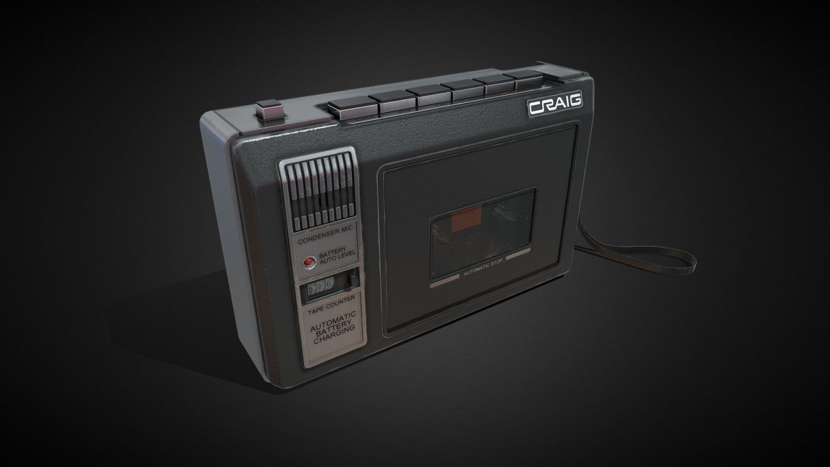craig 2629 handheld cassette playerrecorder 3d model
