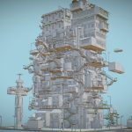 cyberpunk city modular 3d model
