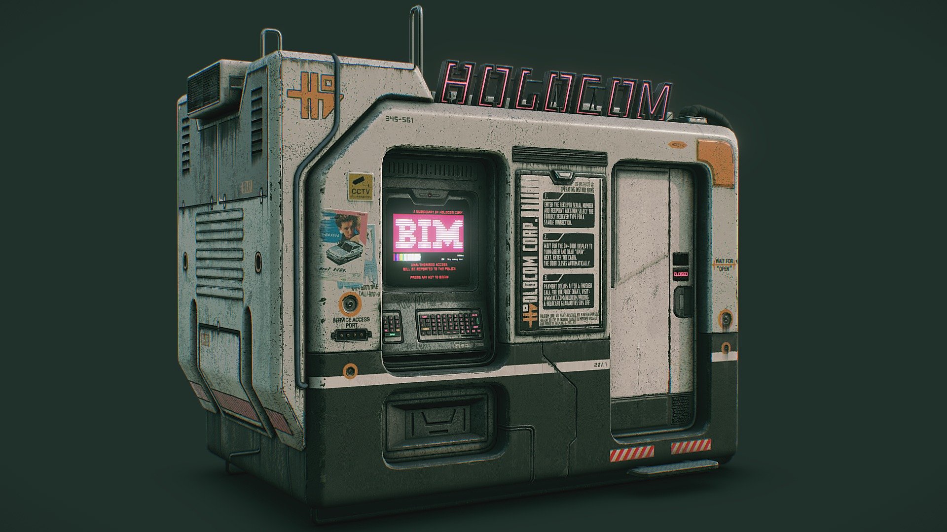 Cyberpunk Holocom Booth