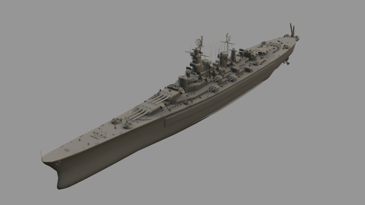 defiance class battleship bb 52 3d model