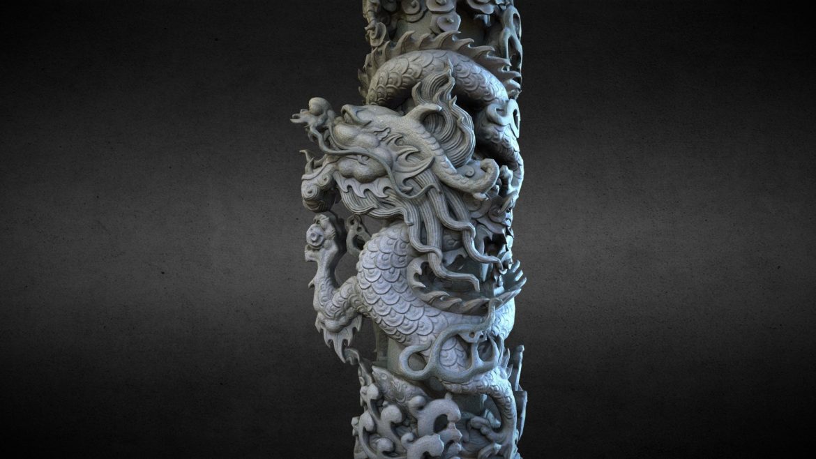 dragon column 01 3d model