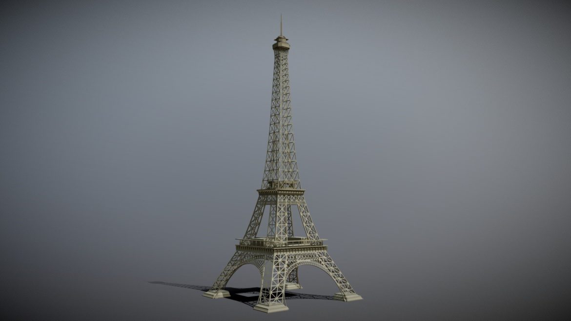 eiffel tower in paris france 3d model
