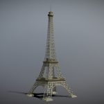 eiffel tower in paris france 3d model