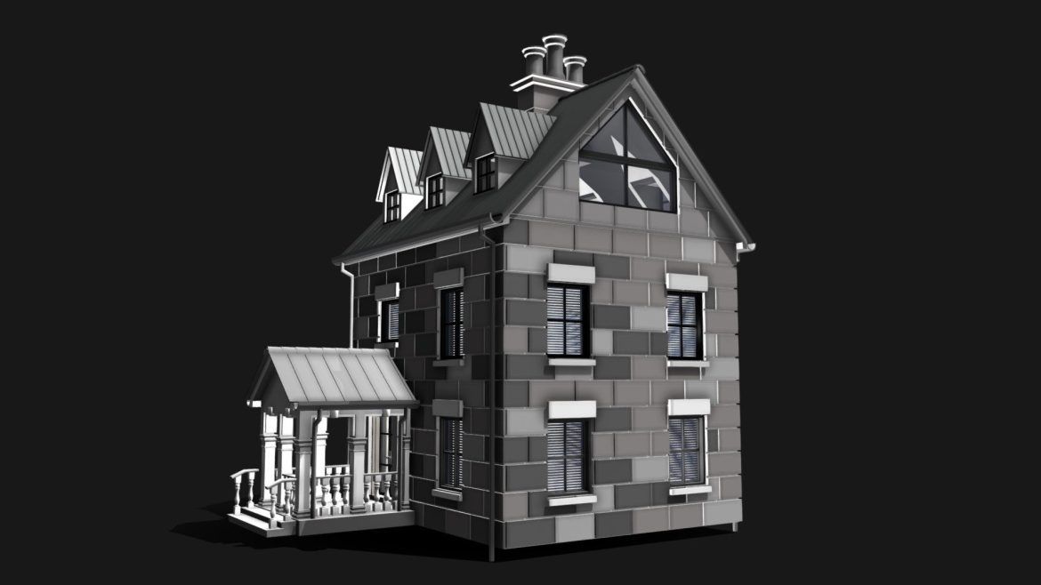european house 01 3d model