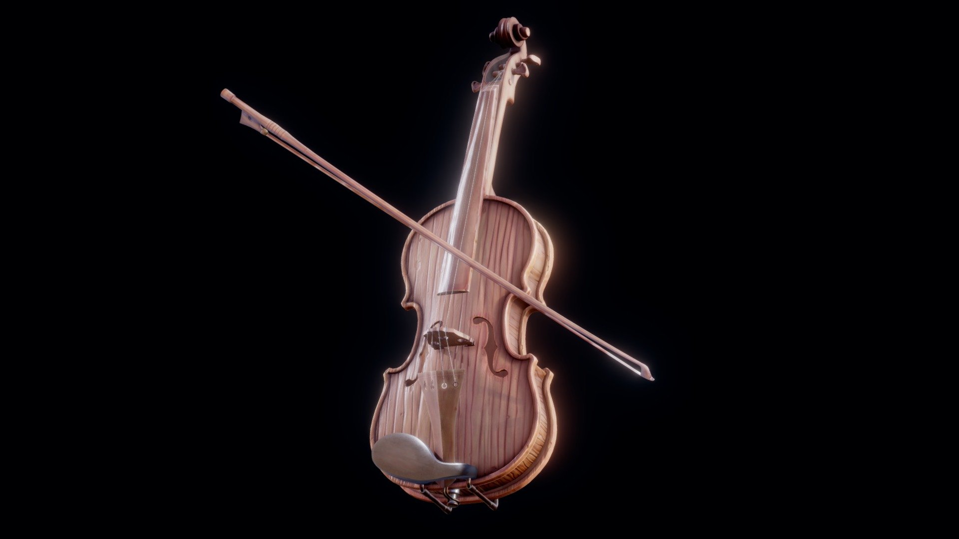 Fiddle Stylized Wood Violin
