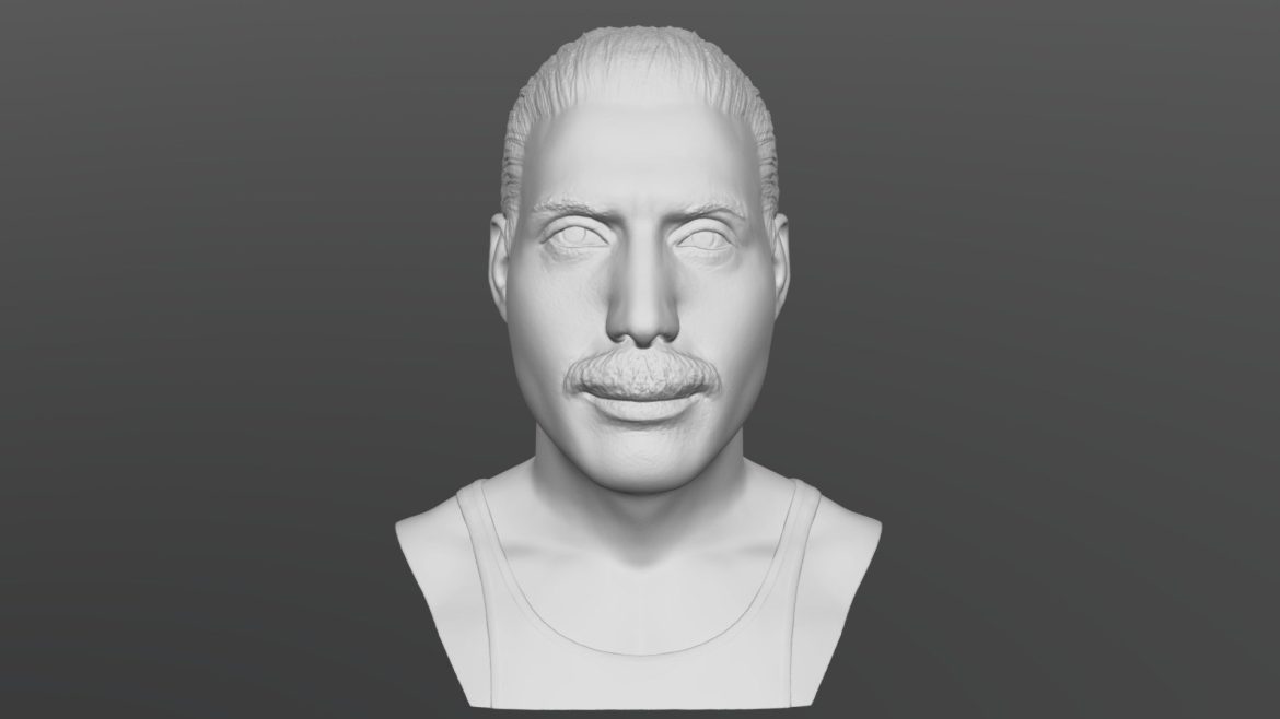 freddie mercury bust for 3d printing 3d model