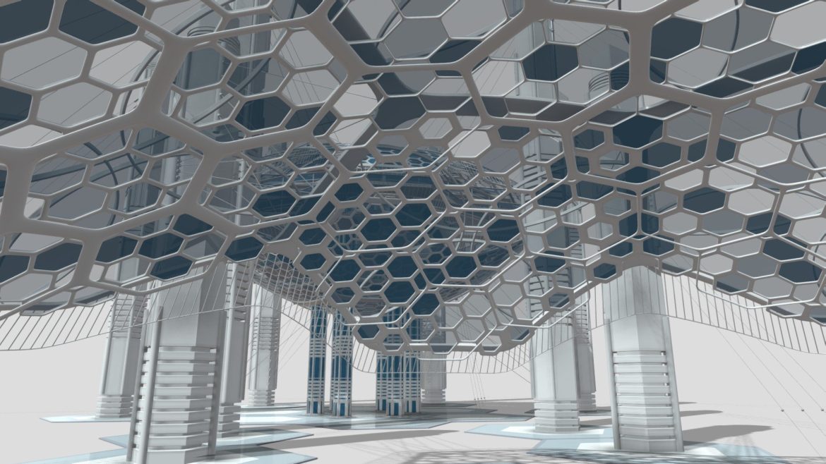 futuristic architectural structure 16 3d model