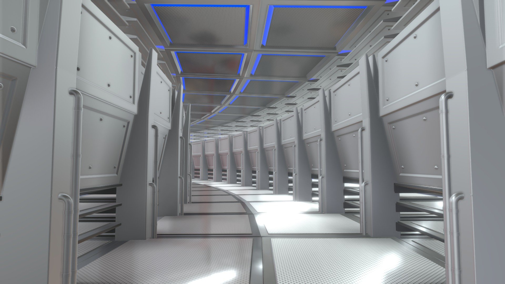 Futuristic Breathing Tunnel Curved Animated