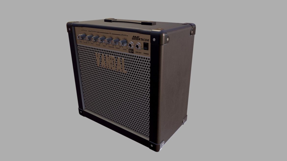 game art guitar amplifier 3d model