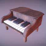 game ready toy piano low poly 3d model