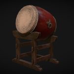 japanese drum taiko 3d model
