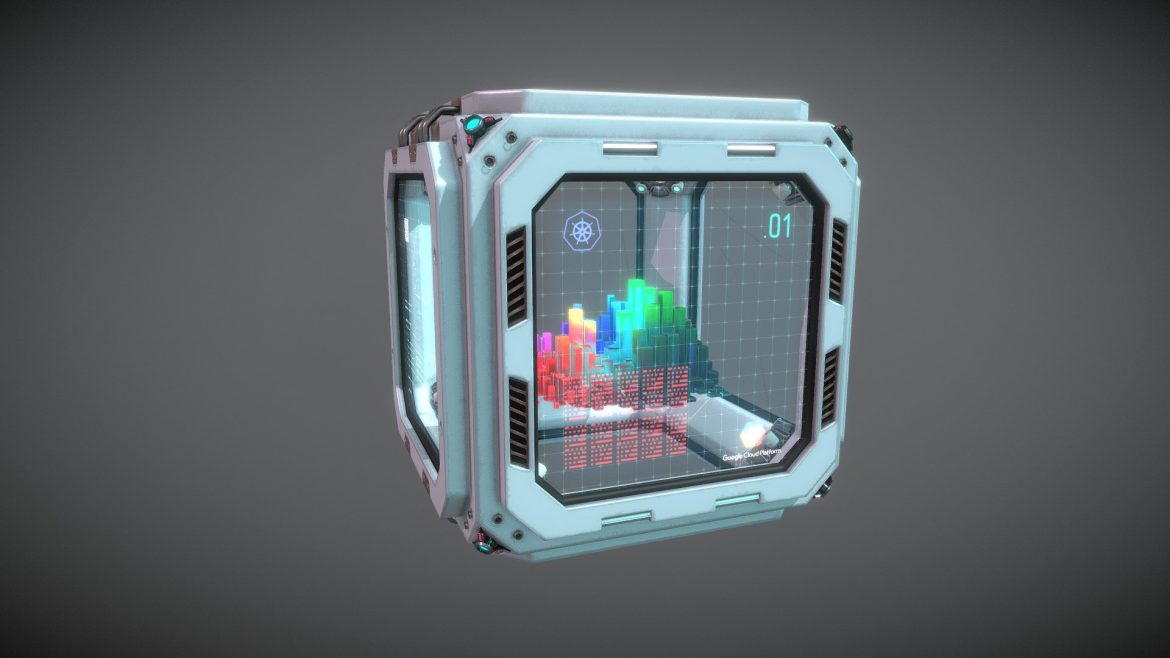 kubernetes container application installed 3d model