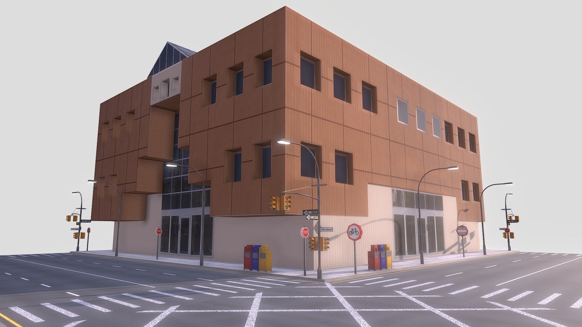 Low Poly City Block 04