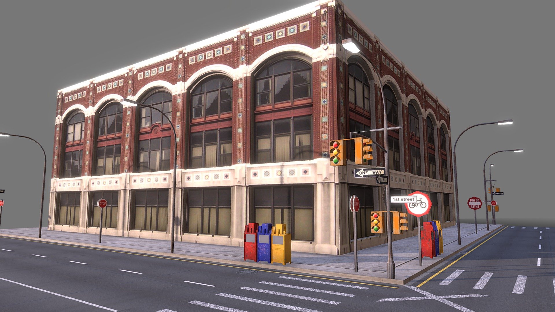 Low Poly City Block 04