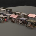medieval market stalls 3d model