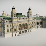 Monte Carlo Casino 3d Model - Detailed 3D model of the Monte Carlo Casino and Salle Garnier Opera House with realistic architectural textures.