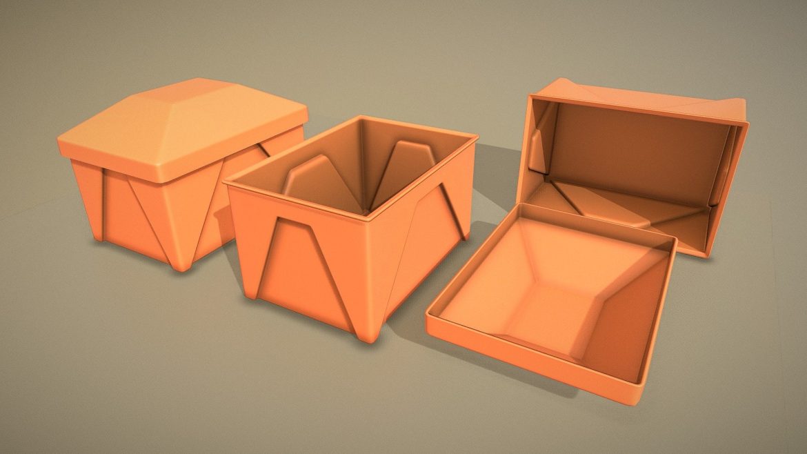road grit container low poly 3d model
