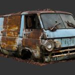 Ruined Dodge Van (Raw Scan)