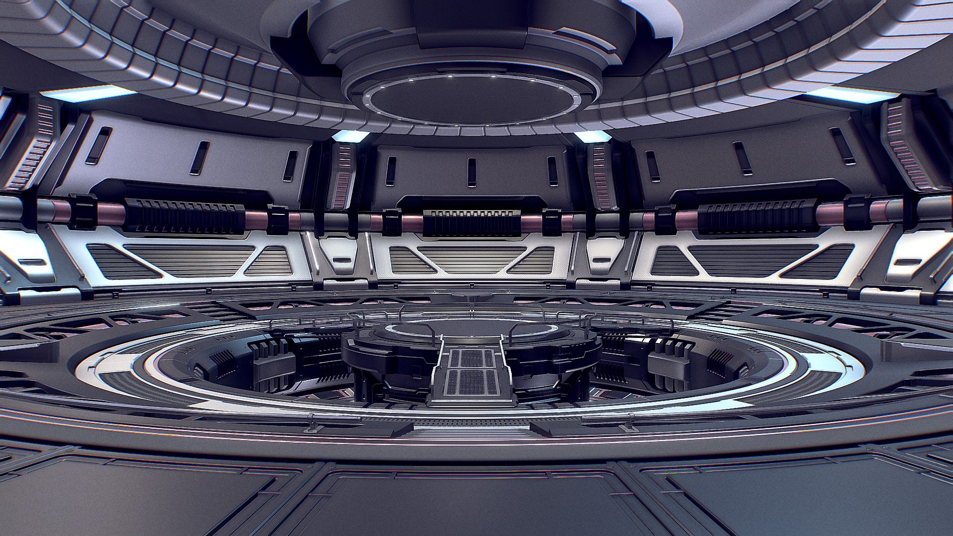 Sci-fi Scene for rendering TESLA