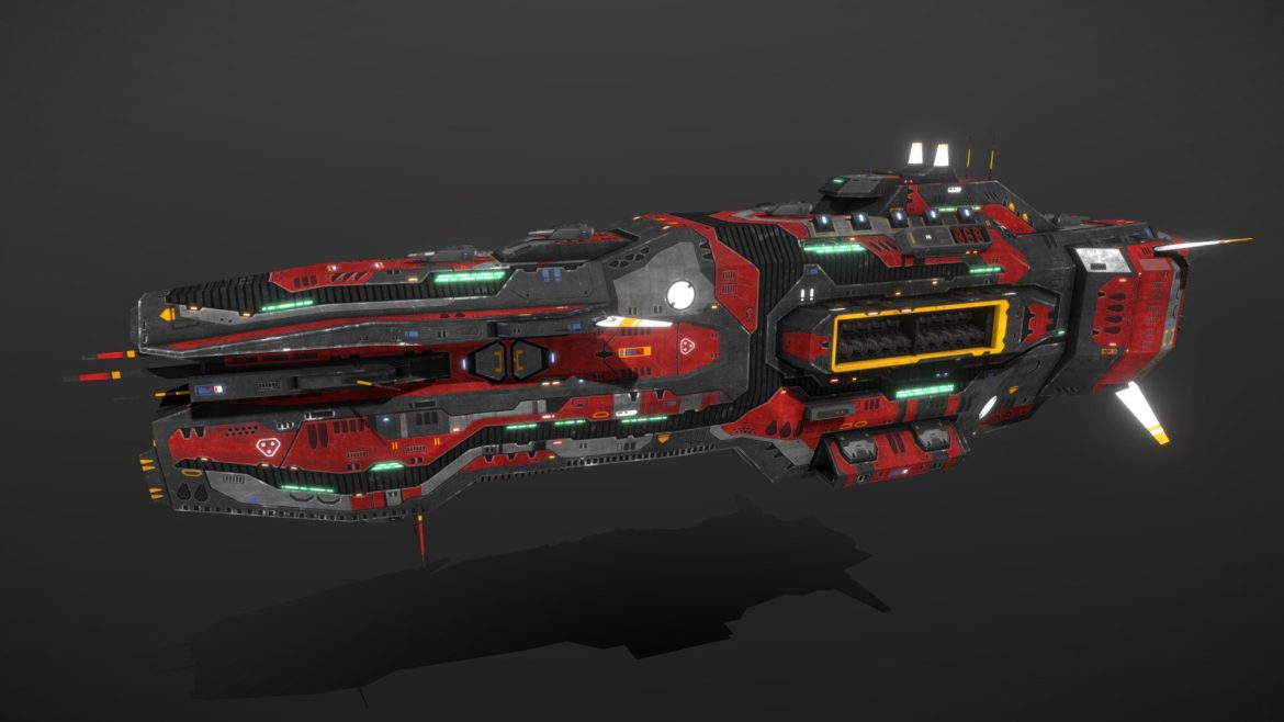 scifi battleship starblazer 3d model