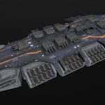 scifi battleship valkyrie 3d model
