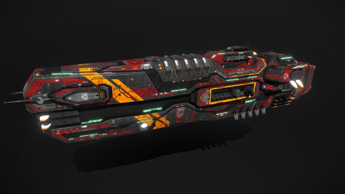 scifi battleship warcry 3d model