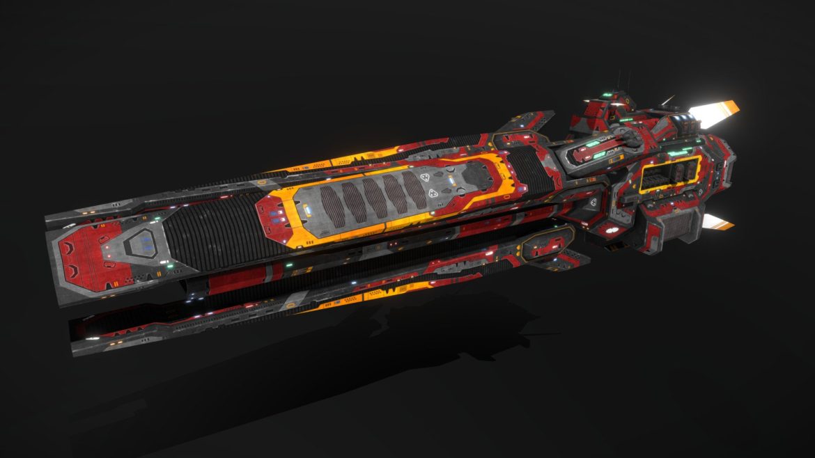 scifi siege battleship spirit 3d model