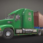 Semi Truck Container Trailer – Low Poly