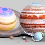 solar system in scale 3d model
