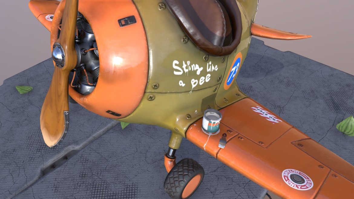 stylized lowpoly airplane 3d model