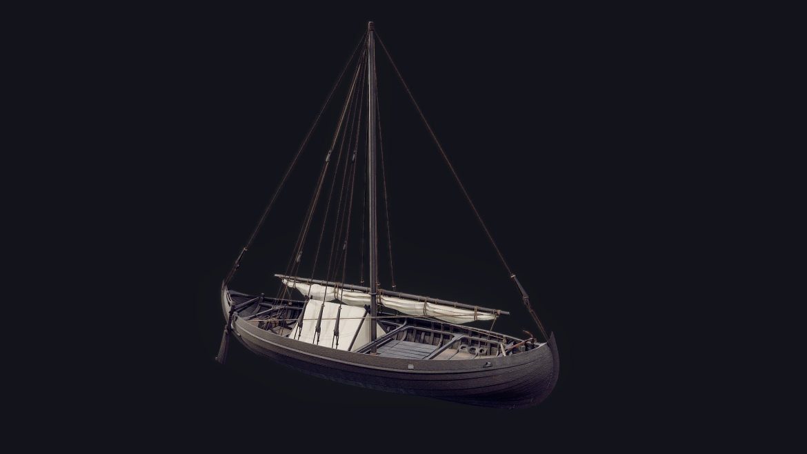 viking cargo ship skuldelev 1 3d model