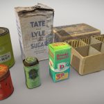 vintage food amp containers collection 3d model