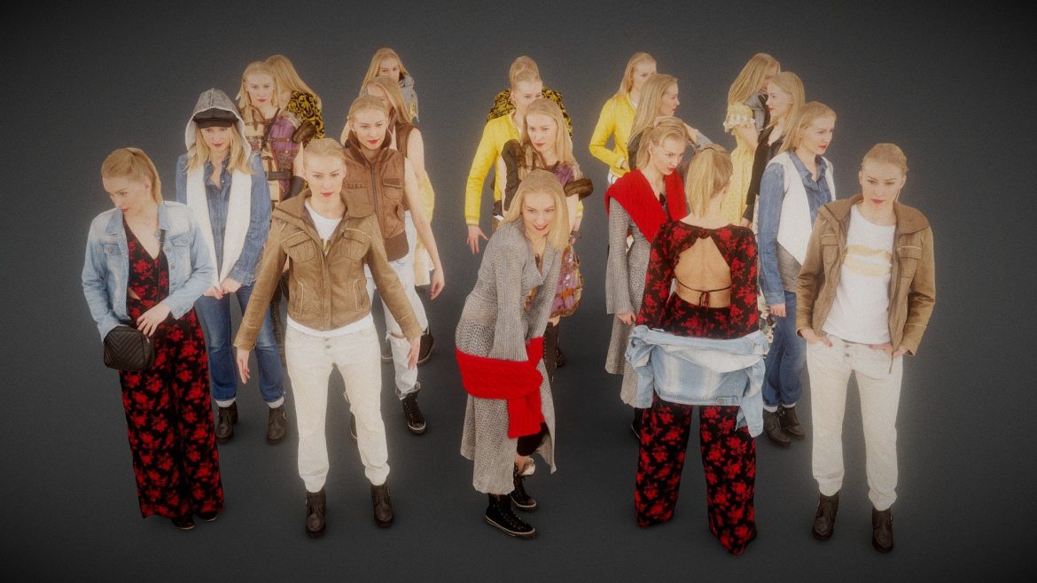 army of scans 3d model