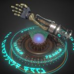 artificial arm with bone 3d model