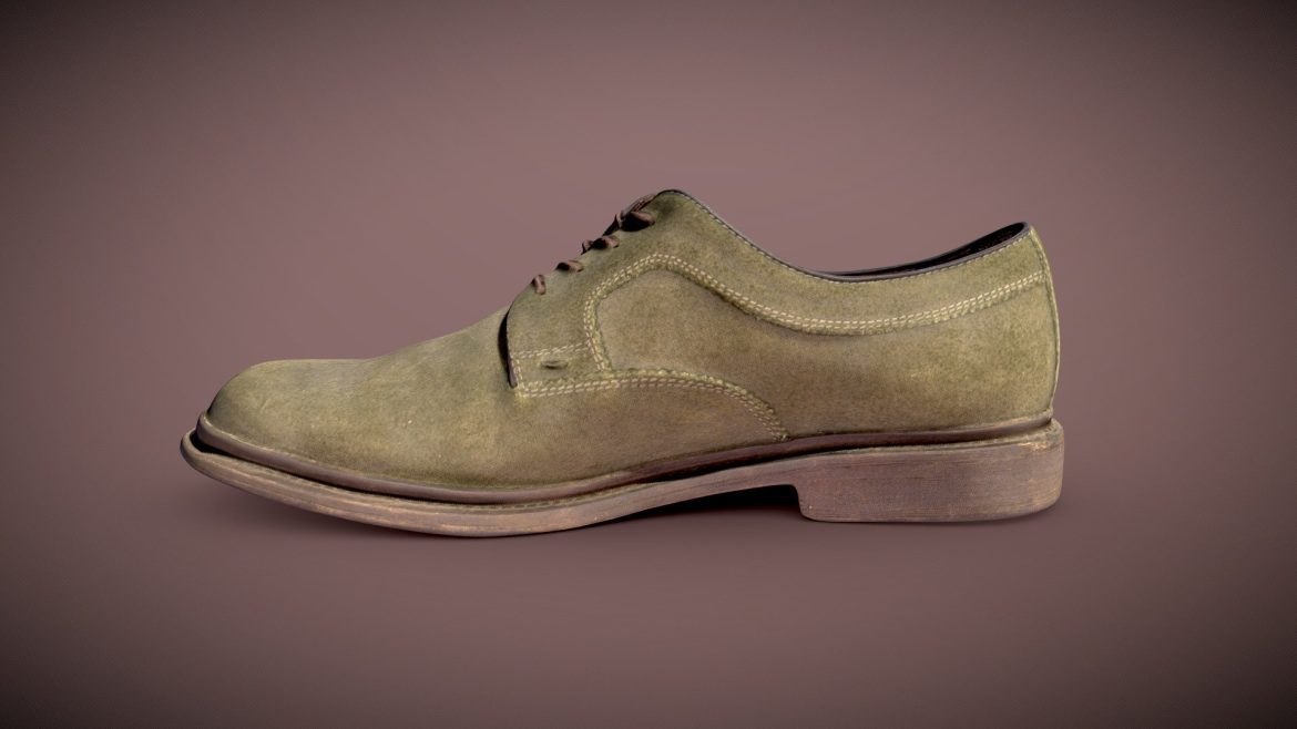 aston grey oxford dress shoe 3d model