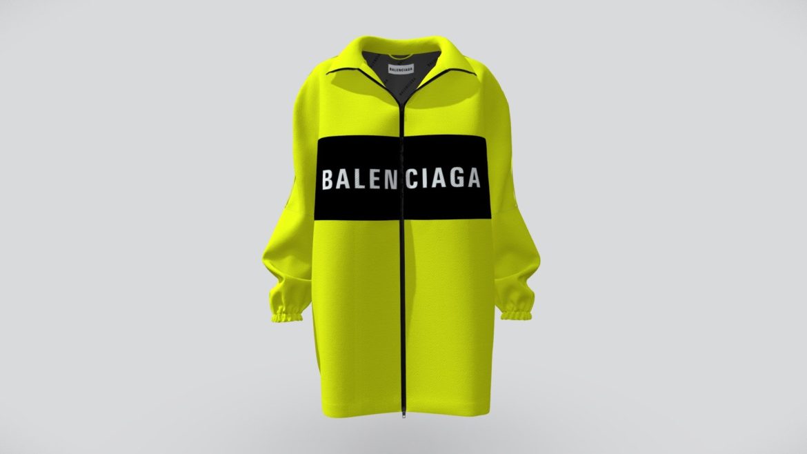 balenciaga jacket oversize with logo 3d model