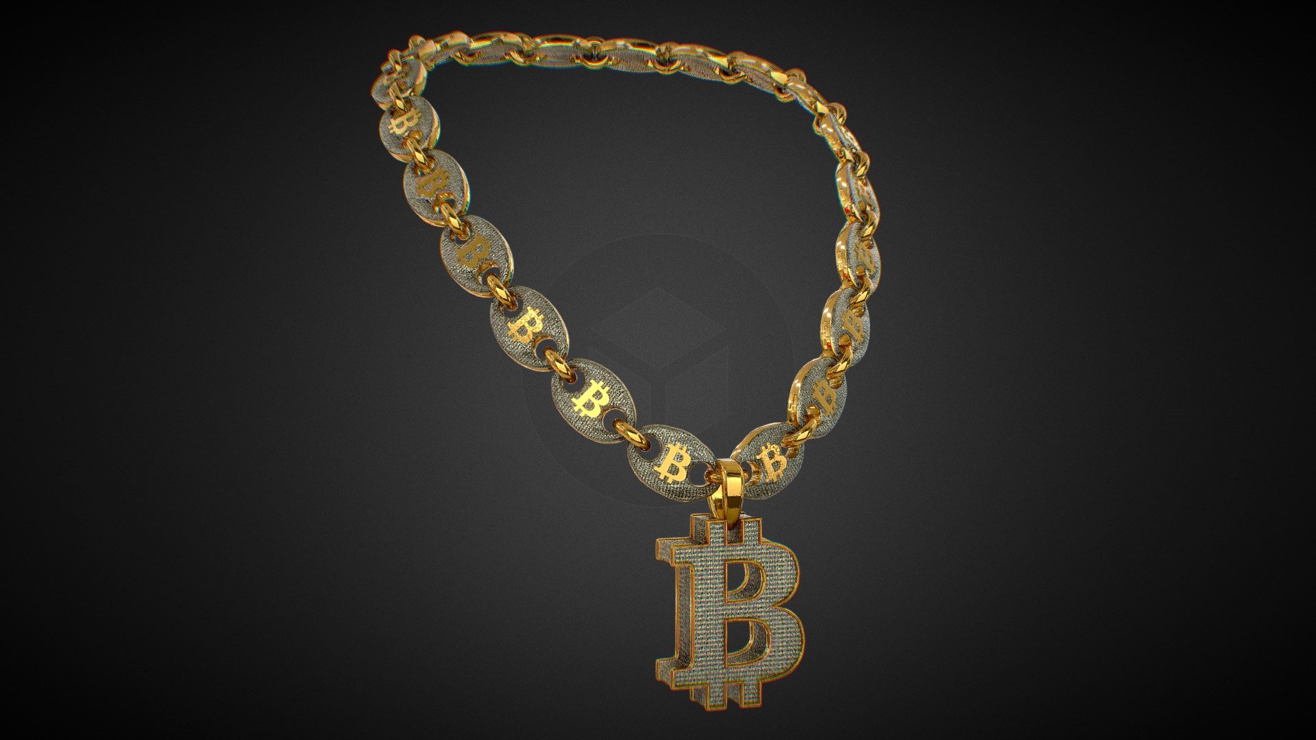 Download Bitcoin Diamond Chain 3D Model | deep3dsea