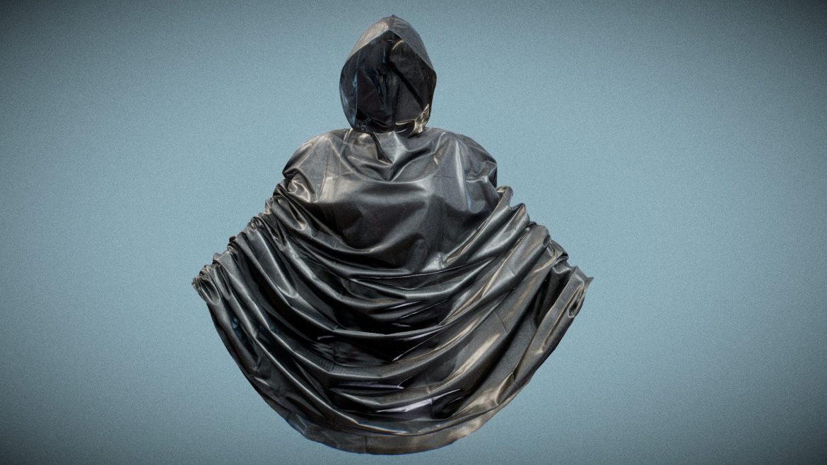 black bike raincoat 3d model