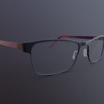black metal glasses with pink temples 3d model