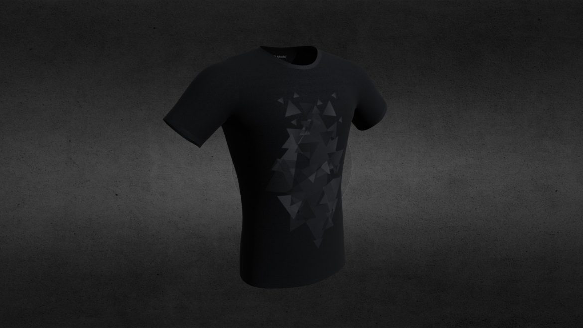 black t shirt 3d model