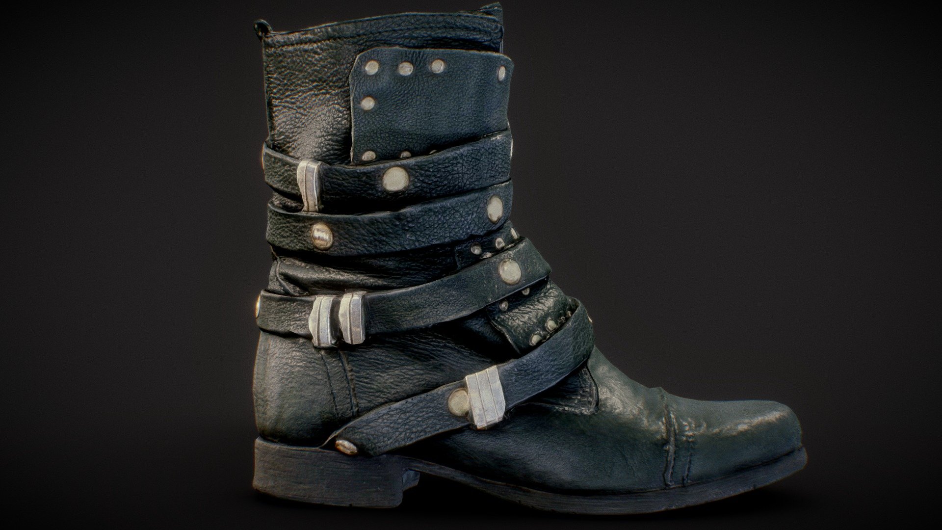 Boot Gothic Buckles Leather Footwear Women