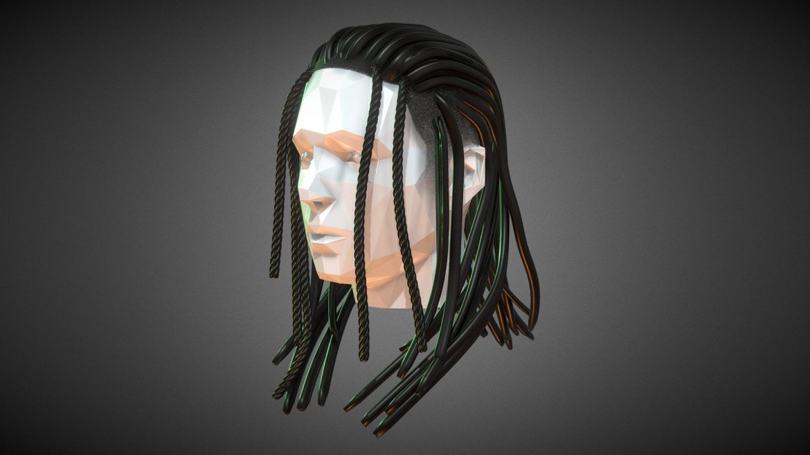 braided dreads long 3d model