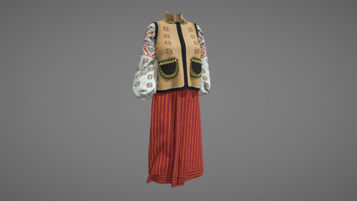 bukovyna ukrainian outfit 3d model