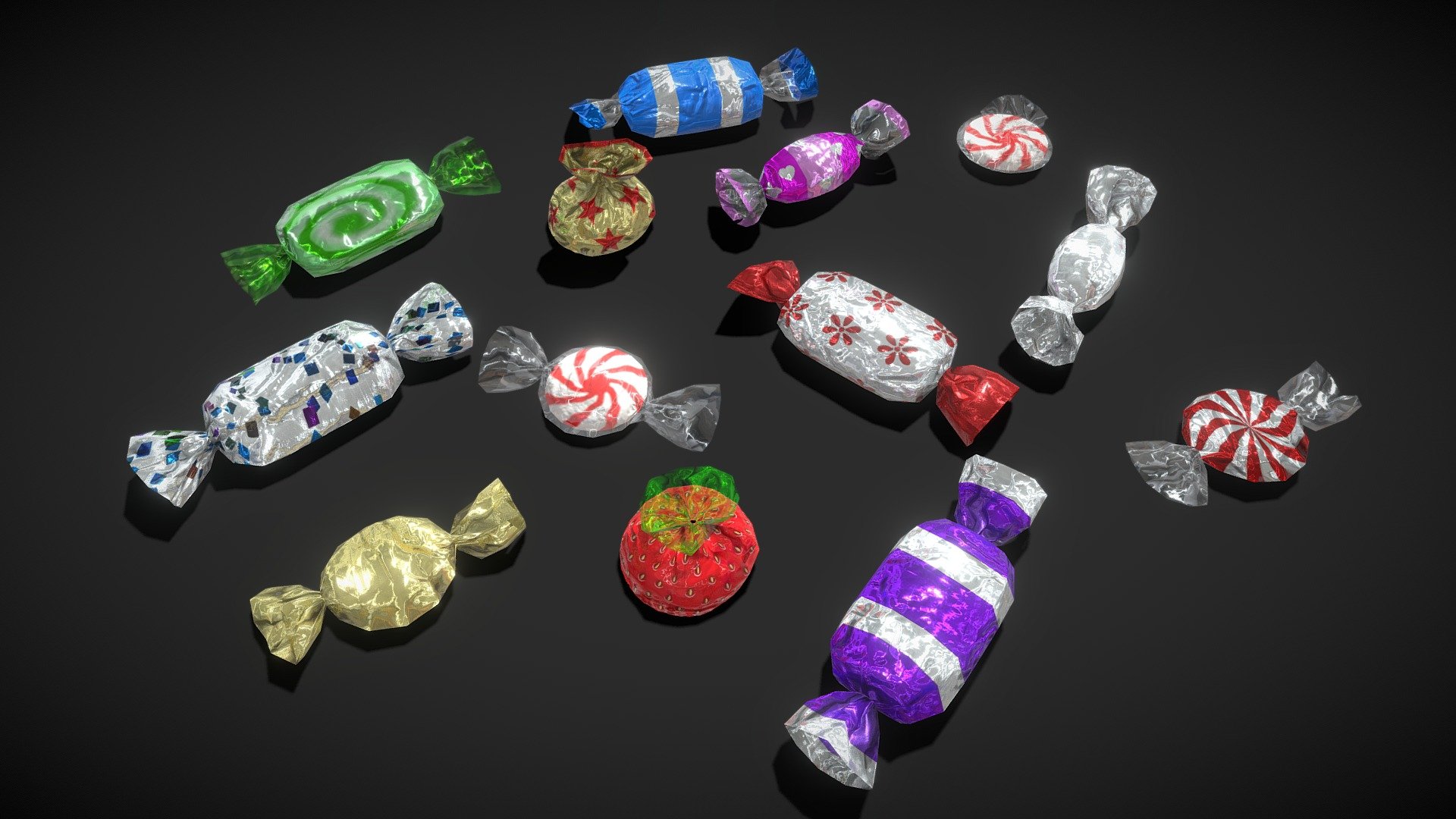 Candies Sweets – low poly pack