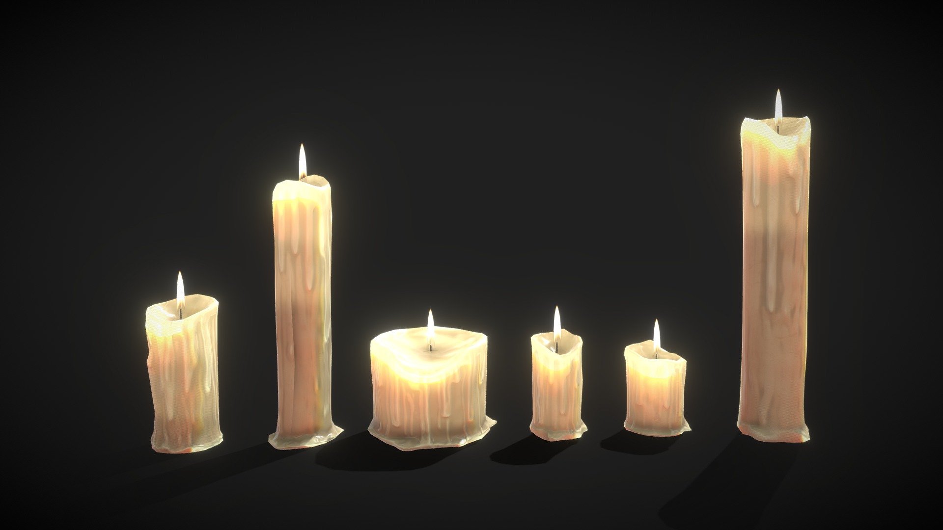 Candles pack – low poly