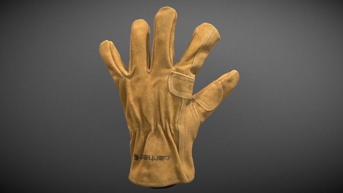 carhartt fencer work glove 3d model