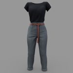 casual business outfit 3d model