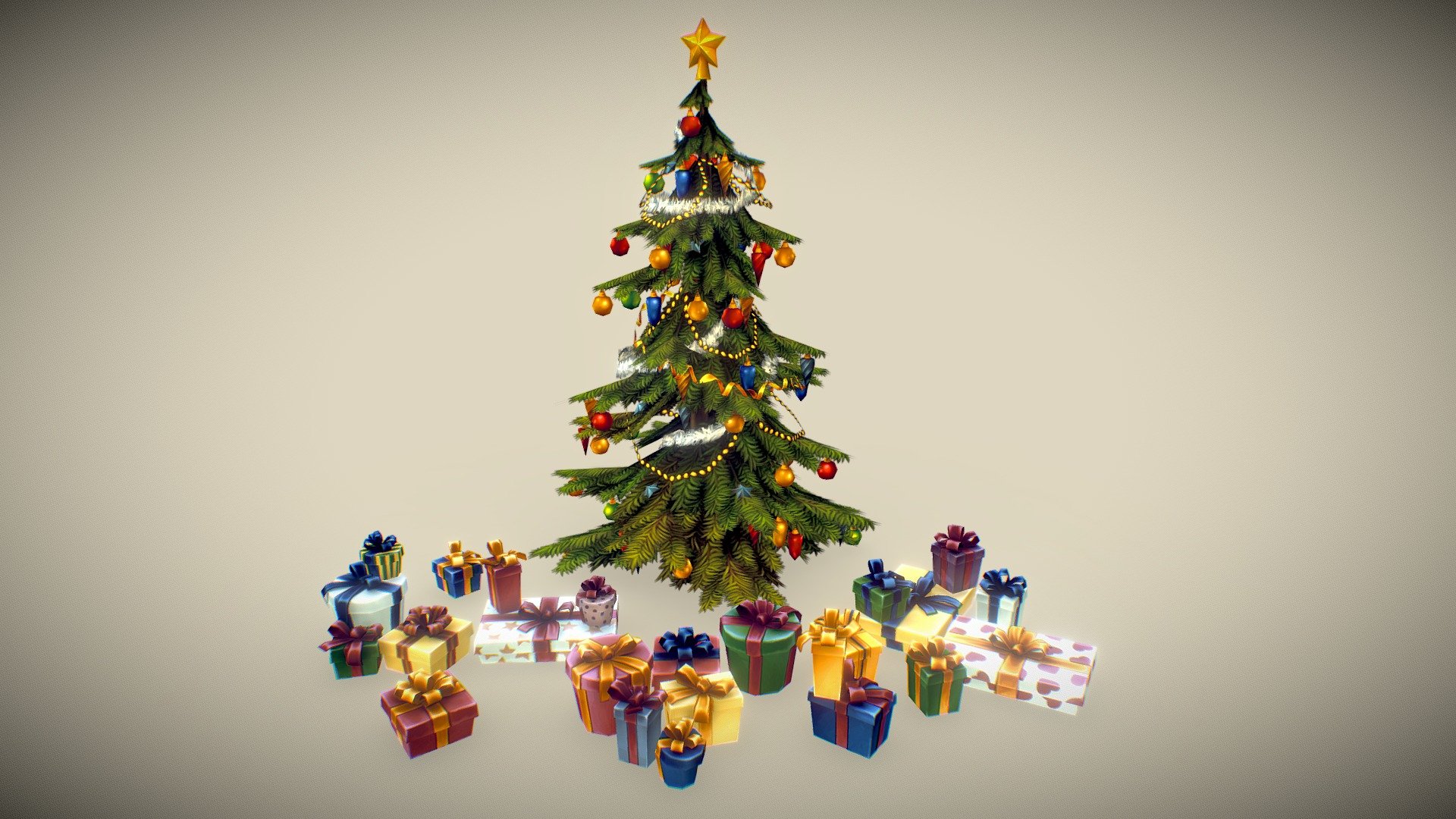 Christmas Tree Set – Hand Painted