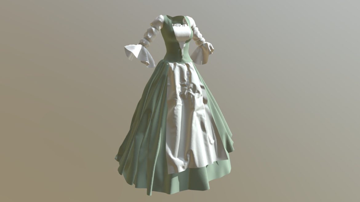 classic dress marvelous designer 3d model